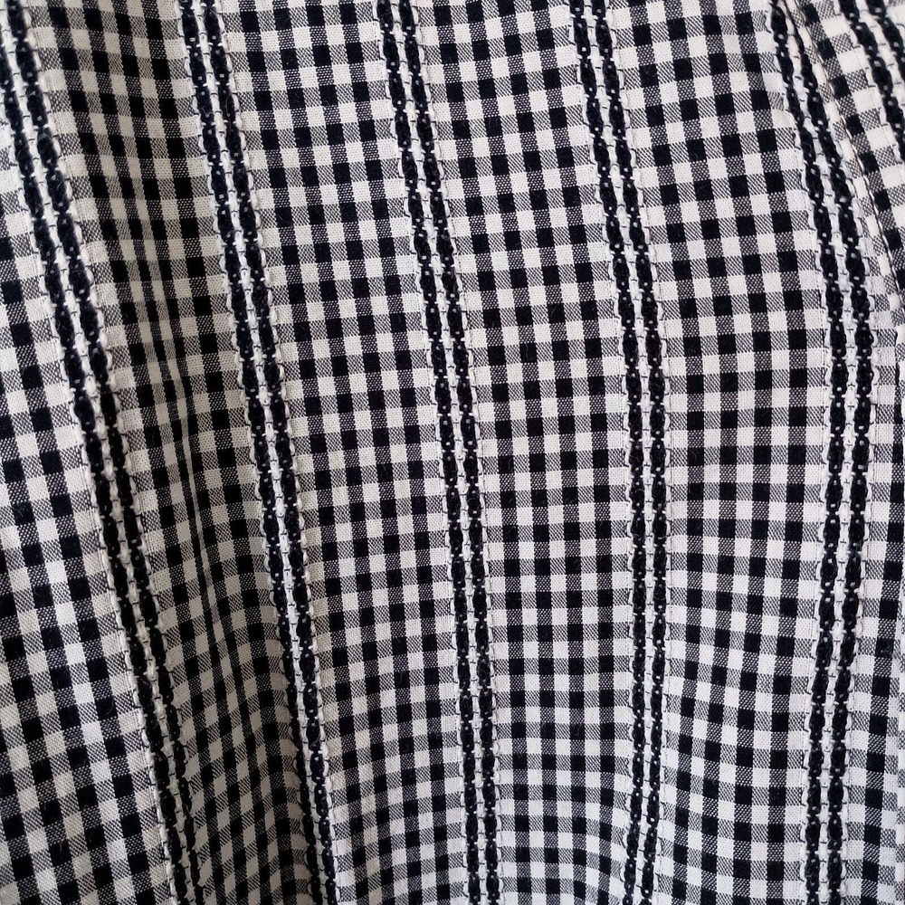EUC Talbots Size 3X Tunic Top Blouse Black & White Check Trim Detail 100% Cotton - Picture 4 of 11